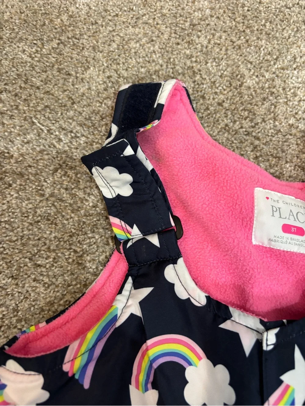 The Children's Place Snowsuit Girls Rainbow Bib Snow Overalls Size 3T